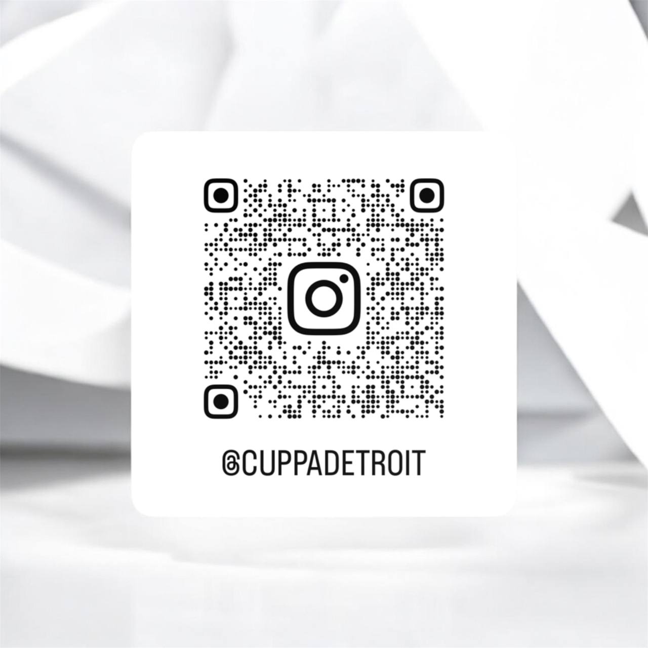 Scan to follow @cuppadetroit on Instagram