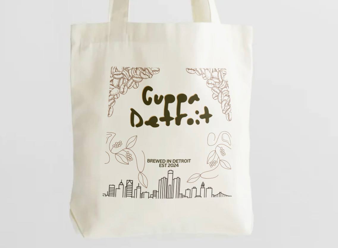 Cuppa Detroit tote bag